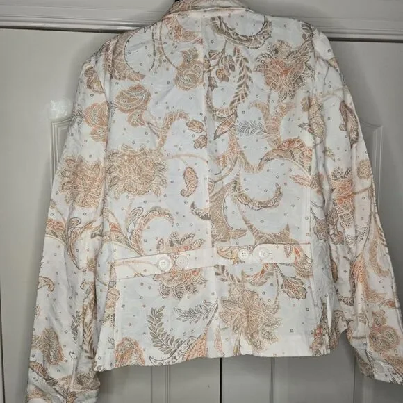 Peck & Peck Fall/Spring Jacket (Tag 14) Measures Like Med Floral Paisley See Pic - Picture 2 of 10